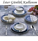 Porselen 24 Parça Yemek Takımı Hayat Ağacı Desen Süper İnce Tasarım - 2