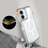 Apple iPhone 16 Uyumlu Ergonomik Kavisli Tam Koruma Magsafe Şarj Airbagli Şeffaf İncek Kapak - 10