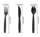 Siyah Plastik Bıçak - Parti Davet Piknik Yemek Bıçağı - 18 Cm. - 100'lü Paket thumbnail 4