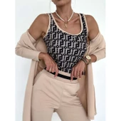 Lucky Life Kadın Uzun Kollu Krep üçlü Takım thumbnail 3