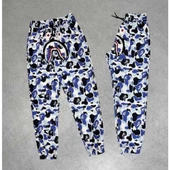 İki İplik Mevsimlik Bape Nakişli Eşofman Pantolon - Gri - 1