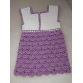 Mor Fesleğen Krem-Mor Kız Çocuk Jile Elbise-1 Yaş thumbnail 1