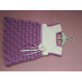 Mor Fesleğen Krem-Mor Kız Çocuk Jile Elbise-1 Yaş thumbnail 3