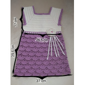 Mor Fesleğen Krem-Mor Kız Çocuk Jile Elbise-1 Yaş thumbnail 5