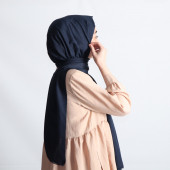 PEMİRA PAMUKLU FLAMLI LACİVERT ŞAL - 1