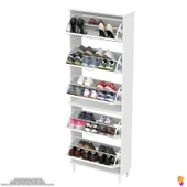 Modilayn VARBİ UMAY' 2 Li Antre Hol 72x 205x 26 cm’ lik 5 Düşer Kapak 10 Göz Raflı Ayakkabılık thumbnail 7