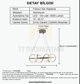 TT Aydınlatma TT314-FSR  Büyük Sarmal Modeli Fransız Sarı Kaplama Led Avize thumbnail 4