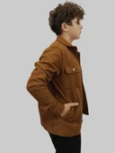 Erkek Cep Detaylı Kışlık Taba Kaşe Gömlek thumbnail 9