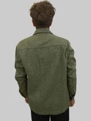 Erkek Cep Detaylı Kışlık Haki Kaşe Gömlek thumbnail 11