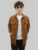 Erkek Cep Detaylı Kışlık Taba Kaşe Gömlek thumbnail 11