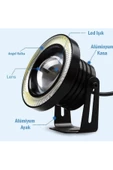 Fiat Fiorino Uyumlu, Universal Mercekli Led Angel Sis Farı, 76mm Beyaz Renk - 6