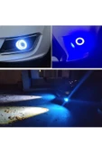 Ford Transit Tüm Modeller Uyumlu, Universal Mercekli Led Angel Sis Farı, 76mm Buz Mavi Renk - 2