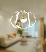 TT Aydınlatma TT306-TPL-FSR  Kavis Modeli Fransız Sarı Kaplama Tek Toplu 3 Renk Modüllü Ledli Avize thumbnail 3