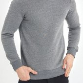 Gri Yumuşak Dokulu Basic Bisiklet Yaka Sweatshirt 1KXE8-44486-03 - 3