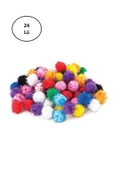 Puti Pom Pom Karışık Metalik 10mm-20mm-30 mm 24'lü - 1