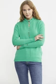 Metal Düğme Detaylı Triko Kazak - Yeşil thumbnail 4