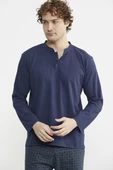 Düğmeli Desen Kombinli Pijama Takım - Yeşil - 2