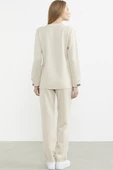 Scuba Yaka Detaylı Eşofman Takım - Bej thumbnail 6