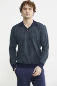 Rahat Kalıp Desenli Pijama Takım - Yeşil - 5