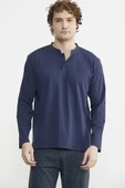 Düğmeli Desen Kombinli Pijama Takım - Yeşil - 3