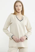 Scuba Yaka Detaylı Eşofman Takım - Bej thumbnail 3