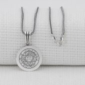 Mührü Süleyman 925 Ayar Gümüş Parlak Kolye thumbnail 3