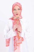Turuncu-Pembe-Desenli Twill Şal thumbnail 1