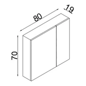 Teta Home Tokyo 80CM Mdf Banyo Üst Aynalı Dolap  Sonoma-Beyaz - 3