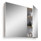Teta Home Tokyo 80CM Mdf Banyo Üst Aynalı Dolap  Sonoma-Beyaz - 2