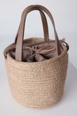 Vizon-Küçük Boy El Ve Omuz Yuvarlak Hasır Çantası thumbnail 2