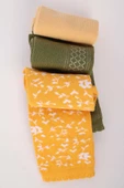 Hardal-Haki-Kavun-3 Lü Soket Çorap Set - 2