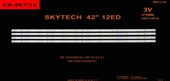 BM-240 (4X12LED 81,5CM) SKYTECH 42" RTL4223 RF-AD420E32-1201S-03 , 180.WOO-420007H , SANYO LE106S16FM, LE106S16SM LED BAR GEN867 TK-129 - 3