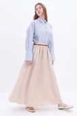 Bej-Keten Kloş Etek thumbnail 2