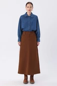 Kahve-Likralı Klasik 5 Cep Etek thumbnail 2