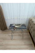 Çanta Zigon Sehpa, 4'lü Sehpa, Servis Sehpası, Camlı Sehpa, Krom Sehpa, Katlanır Sehpa - 3
