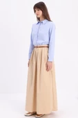 Bej-Beli Pileli Kloş Etek thumbnail 3