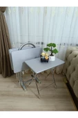 Çanta Zigon Sehpa,4'lü Sehpa, Servis Sehpası, Mdf Mebran Sehpa, Gri Sehpa, Katlanır Sehpa - 1