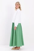 Yeşil-Keten Kloş Etek thumbnail 3