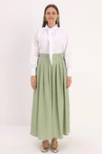 Açık Yeşil-Pileli Kloş Etek thumbnail 2