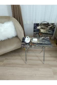 Çanta Zigon Sehpa, 4'lü Sehpa, Servis Sehpası, Camlı Sehpa, Krom Sehpa, Katlanır Sehpa - 5