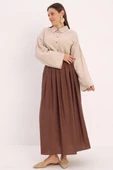 Kahve-Pileli Kloş Etek thumbnail 1