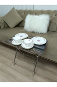 Çanta Zigon Sehpa, 4'lü Sehpa, Servis Sehpası, Camlı Sehpa, Krom Sehpa, Katlanır Sehpa - 4