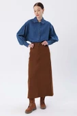 Kahve-Likralı Klasik 5 Cep Etek thumbnail 1