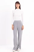 Gri-Nervürlü Bol Paça Örme Pantolon thumbnail 2