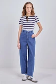 Mavi-%100 Pamuk Denim Slouchy Pantolon thumbnail 1