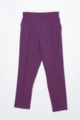 Koyu Mor-Beli Lastikli Havuc Pantolon thumbnail 5