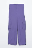 Mor-Kargo Cepli Paçası Büzgülü Paraşüt Pantolon thumbnail 6