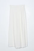Kırık Beyaz-Beli Lastikli Önü Pileli Bol Paça Pantolon thumbnail 6