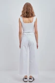 Beyaz-Pamuklu Paçası Püsküllü Pantolon thumbnail 4