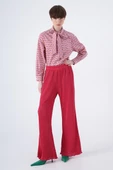 Fuşya-Piliseli Bol Paça Beli Lastikli Pantolon thumbnail 2